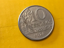 Münze Münzen Umlaufmünze Brasilien 10 Centavos 1974 - Brazil