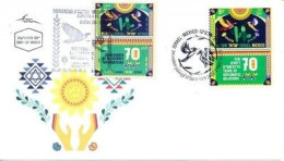 ISRAEL 2022 JOINT ISSUE W/MEXICO 70YEARS DIPLOMATIC RELATIONS BOTH COUNTRIES FDC - Oblitérés
