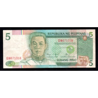 PHILIPPINES - PICK 168 D - 5 PISO - NON DATÉ (1985-94) - SIGN 12 - TTB - Filipinas