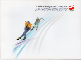 POLAND 2010 POLISH POST OFFICE SPECIAL LIMITED EDITION FOLDER: XXI OLYMPIC WINTER GAMES VANCOUVER CANADA OLYMPICS FDC - Brieven En Documenten