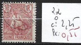 GUINEE FRANCAISE 22 Oblitéré Côte 2.25 € - Usados