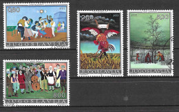 JUGOSLAVIA -1974 - QUADRI JUGOSLAVI NAIF- SERIE 4VALORI - USATA ( YVERT 1454\7- MICHEL 1569\72) - Used Stamps