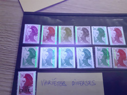 LOT DE TYPE LIBERTE DE 13 TIMBRES AVEC VARIETES. ( Cote 87 € ) - Zonder Classificatie