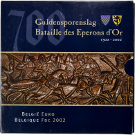 Belgique, 1 Cent To 2 Euro, Euro Set - Bataille Des éperons D'or, 2002, Royal - België