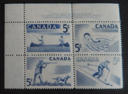 CANADA YT 292/295 NEUFS**MNH AVEC BDF "SPORTS EN PLEIN AIR"  ANNÉE 1957 - Neufs