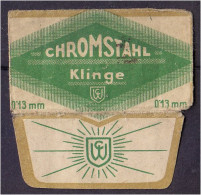 "CHROMSTAHL" Razor Blade Old Vintage WRAPPER (see Sales Conditions) - Lamette Da Barba