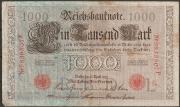 DR. 1000 Mark Reichsbanknote 21.4.1910 Ros.Nr.45, P44( D 6545 ) - 100 Mark
