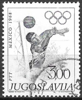 JUGOSLAVIA -1968 - OLIMPIADI MESSICO - WATER POLO - D 3,00 - USATO - ( YVERT 1187 - MICHEL 1294) - Used Stamps