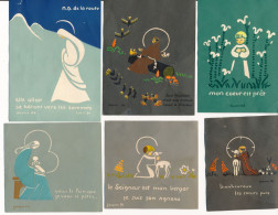 Lot De 6 Images Pieuses Anciennes Illustrateur JOUARRE - Devotion Images