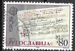 JUGOSLAVIA -1985 - EUROPA - MUSICA - D 80 - USATO ( YVERT 1984 - MICHEL 2105) - Used Stamps