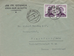 Luxembourg - Luxemburg - Lettre Recommandé 1949  An Fa. Richard Henning , Frankfurt - Brieven En Documenten