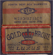 "GOLD KRONE" Razor Blade Old Vintage WRAPPER (see Sales Conditions) - Razor Blades