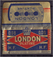 "LONDON PLATINE" Razor Blade Old Vintage WRAPPER (see Sales Conditions) - Lamette Da Barba