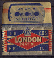 "LONDON PLATINE" Razor Blade Old Vintage WRAPPER (see Sales Conditions) - Rasierklingen