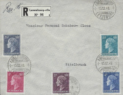 Luxembourg - Luxemburg - Lettre Recommandé 1948  Monsieur Fernand Schaber - Cloos , Ettelbruck - Storia Postale