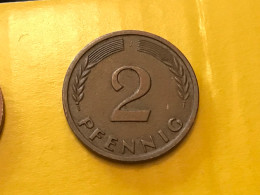 Münze Münzen Umlaufmünze Deutschland BRD 2 Pfennig 1961 Münzzeichen J - 2 Pfennig