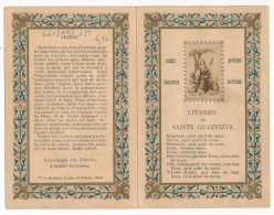 Image Pieuse Ancienne Livret De 4 Pages Litanies De Sainte Geneviève - Images Religieuses