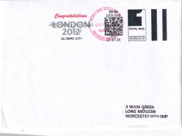 United Kingdom 2005 Cover: Football Soccer Fussball Calcio; Olympic Games London; Smartstamp Meter; Congratulations - Verano 2012: Londres