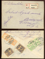 BUDAPEST 1917. Helyi Ajánlott Levél, Hatbélyeges, Három Színű Bérmentesítéssel - Brieven En Documenten