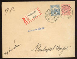 SZÉKELYHÍD 1907. Kiegészített, Ajánlott Díjjegyes Boríték Budapestre - Storia Postale