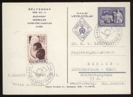 1949 Bélyegnap Díjjegyes Levelezőlap FDC - Covers & Documents