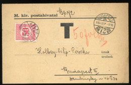 BUDAPEST 1934. Portó Pótlás Levlapon 50f - Storia Postale