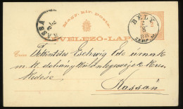 BÉLY 1880.   Díjjegyes Levlap, Szép Bélyegzéssel - Storia Postale