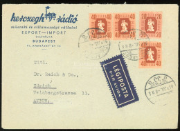 BUDAPEST 1947. Céges Légi Levél Svájcba Küldve - Cartas & Documentos
