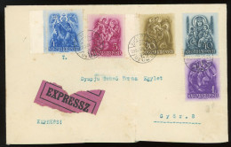 BUDAPEST 1938. Expressz Levél, ötszínű Szent István Bélyeges Bérmentesítéssel Győrbe - Lettres & Documents