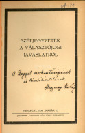 HEGYMEGI Kiss Pál : Széljegyzetek A Váasztójogi Javaslatról. Bp.1923. 111l , Dedikált Példány! - Libros Antiguos Y De Colección