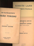 VÉRTES István 3db Történelmi Munkája (Széchenyi, Kossuth, Deák) - Libros Antiguos Y De Colección