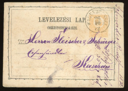 WAGENDRÜSSEL 1872. Díjjegyes Levlap, Szép Bélyegzéssel Kassára (400p) - Covers & Documents