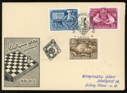 1950. Sakk Sor Futott  FDC ( V) CHESS - Lettres & Documents