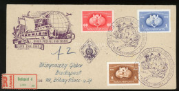 BUDAPEST 1949. Ajánlott UPU FDC , Lila Alk. Bélyegzéssel Visnyovszki Gábornak Küldve - Briefe U. Dokumente