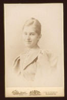 BUDAPEST 1880. Ca. Koller : Reuss Vilma, Vastagh Béláné Visit Fotó - Alte (vor 1900)