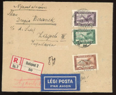 BUDAPEST 1930. Ajánlott Légi Címszalag (!) Repülő Bélyegekkel Zágrábba. Ritka Darab! - Covers & Documents