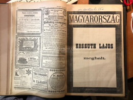 1894. MAGYARORSZÁG Napilap 1894. KOSSUTH Emlék-gyász Számok Bekötve! - Libros Antiguos Y De Colección