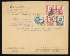 SPANYOLORSZÁG 1937. Dekoratív Cenzúrázott, Polgárháborús Levél Budapestre - Briefe U. Dokumente
