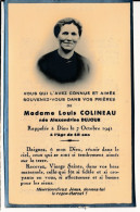 Image Pieuse Ancienne Memento Mori Madame Louis COLINEAU Née DUJOUR Décédée à 48 Ans En 1941 - Devotieprenten