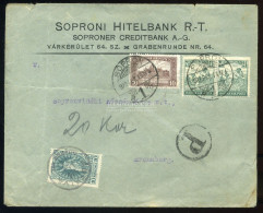 I. INFLÁCIÓ Sopron 1923. Ritka Vegyes Bérmentesítésű, Portózott Levél Brennbergbe - Lettres & Documents