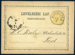 POROSZLÓ 1871. Díjjegyes Levlap, Szép Bélyegzéssel - Covers & Documents