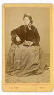 PEST 1870. Christ Anna : Hölgy, Szép Visit Fotó - Ancianas (antes De 1900)