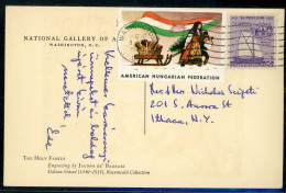 1958. USA Képeslap, 56-os Szolidaritási Bélyeggel. Hungarica. - Covers & Documents