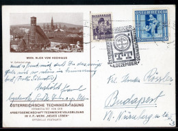AUSZTRIA 1936. Levlap, Techniker Tagung Alk. Bélyegzéssel Budapestre - Cartas & Documentos