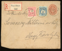 NAGYBÁNYA 1892. Kiegészített Ajánlott Díjjegyes Boríték Nagykárolyba - Lettres & Documents