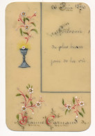 Image Pieuse Ancienne XIXe Celluloïd Souvenir De Communion Peinte Main 1890 - Andachtsbilder