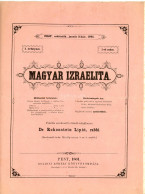 MAGYAR IZRAELITA Hetilap, Szerk: Dr. Rokonstein Lipót Rabbi .1861. I. évfolyam Első Két Száma!!! 2db! JUDAICA HUNGARY - Old Books