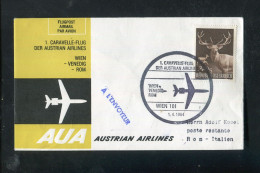 "OESTERREICH" 1964, AUA-Caravelle-Erstflugbrief "Wien-Rom" (6028) - Primi Voli