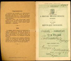 1919. Tanácsköztársaság! Podhradszky György / Juraj Podhradský újságíró, Etnográfus Fényképes útlevele, Nagyon Ritka Bél - Other & Unclassified