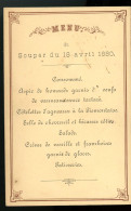 1885. Dekoratív, Litho, Dombor Menükártya - Autres & Non Classés